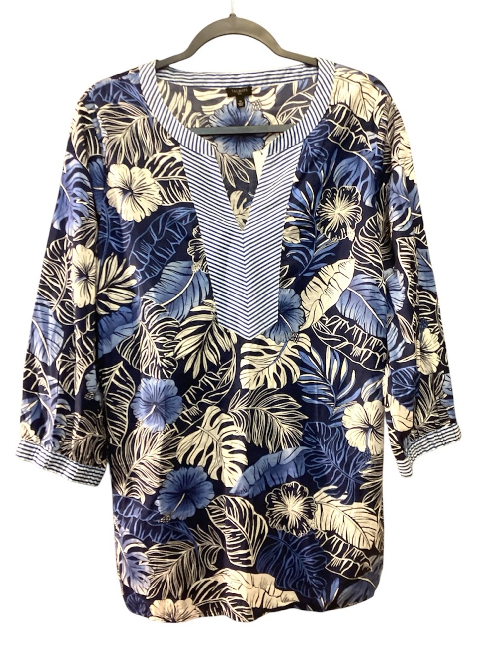 NWT Talbots 1x Hibiscus Palms Tunic 100% Cotton